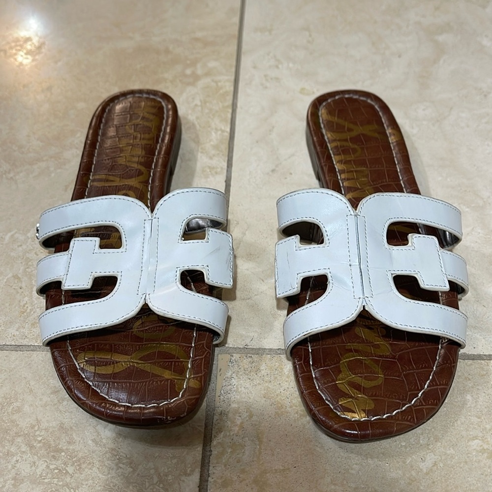 Sam Edelman White and Brown Sandals